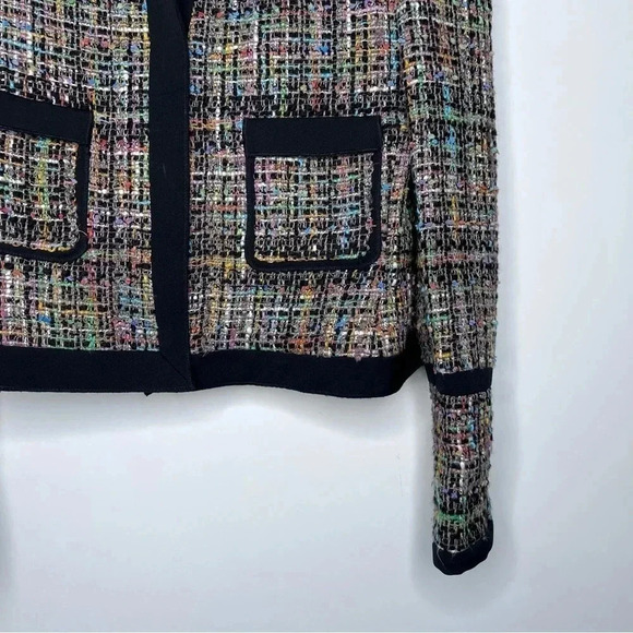 Pink Tartan Black and Multicolor Tweed Blazer - Picture 6 of 16